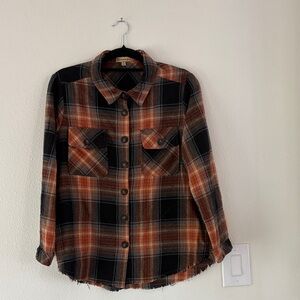 Plaid Button-Up Jacket